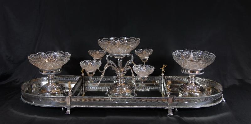 Epergne with Elkington silver plate