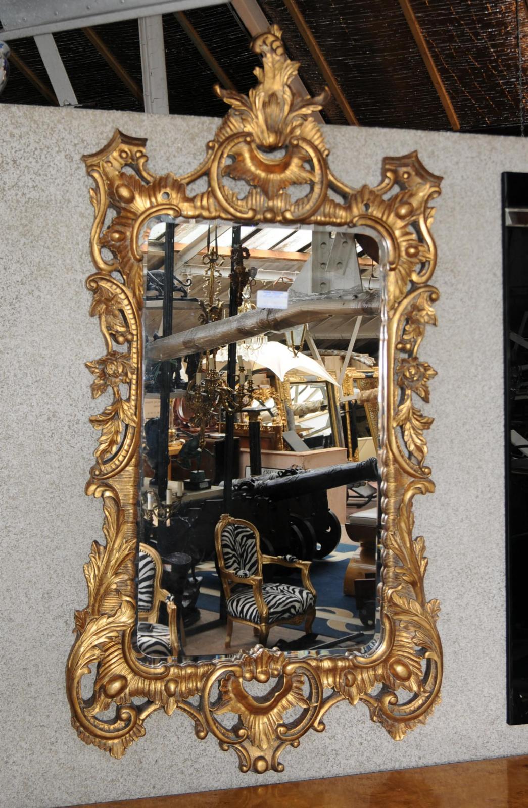 Large English Gilt Rococo Pier Mirror Glass  eBay