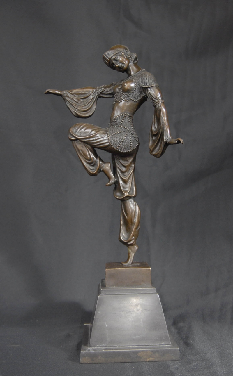 French Bronze Chiparus Art Deco Bronze Exotic Dancer Figurine
