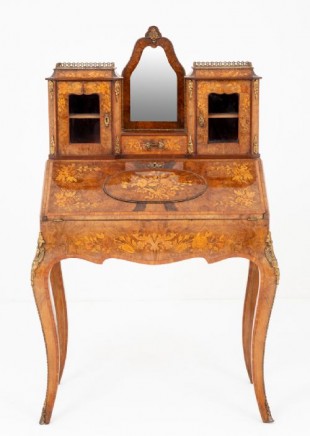 Antique French Desk - Walnut Bonheur De Jour 1860