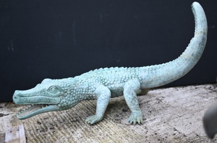 Bronze Crocodile Statue Alligator Casting Reptiles Animals