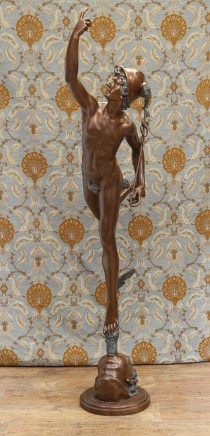 Classical Italian Bronze Statue Mercury Hermes After Giambologna