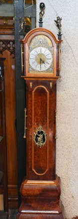 Dutch Longcase Clock Grandfather Bronze Cherubs Sun Dial