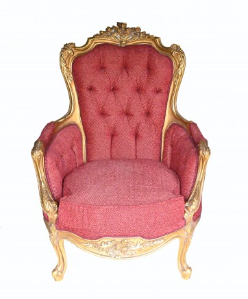 French Gilt Arm Chair Single Salon Seat Empire