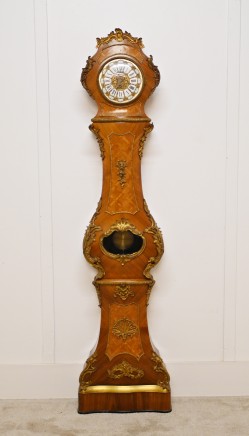 French Grandfather Clock Kingwood Inlay