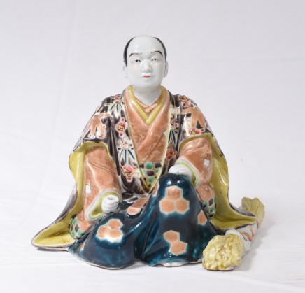 Japanese Kutani Porcelain Statue Male Figurine 1890