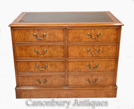 Regency Filing Cabinet - Double Chest Drawers Satinwood