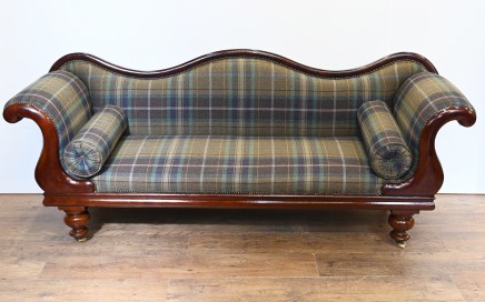 William IV Sofa Couch Chaise Longue Tartan