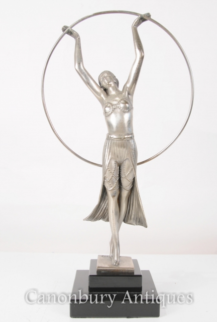 Charles Sykes Art Deco Bronze Hoop Girl