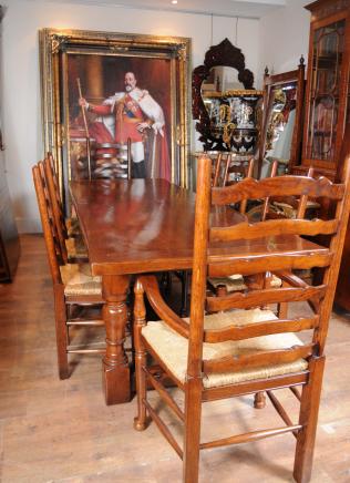 Refectory Table Ladderback Chair Set Dining