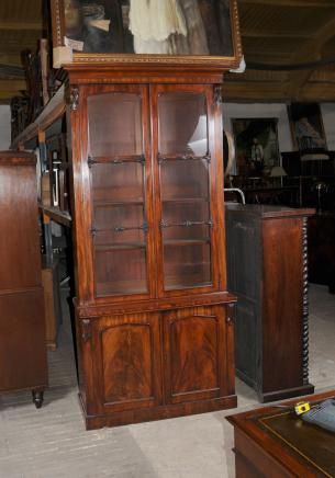 William IV Mahogany Glazed Bookcase Cabinet Bookcases Furniture