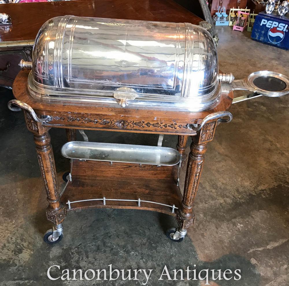 Antique French Silver Plate Christofle Beef Trolley