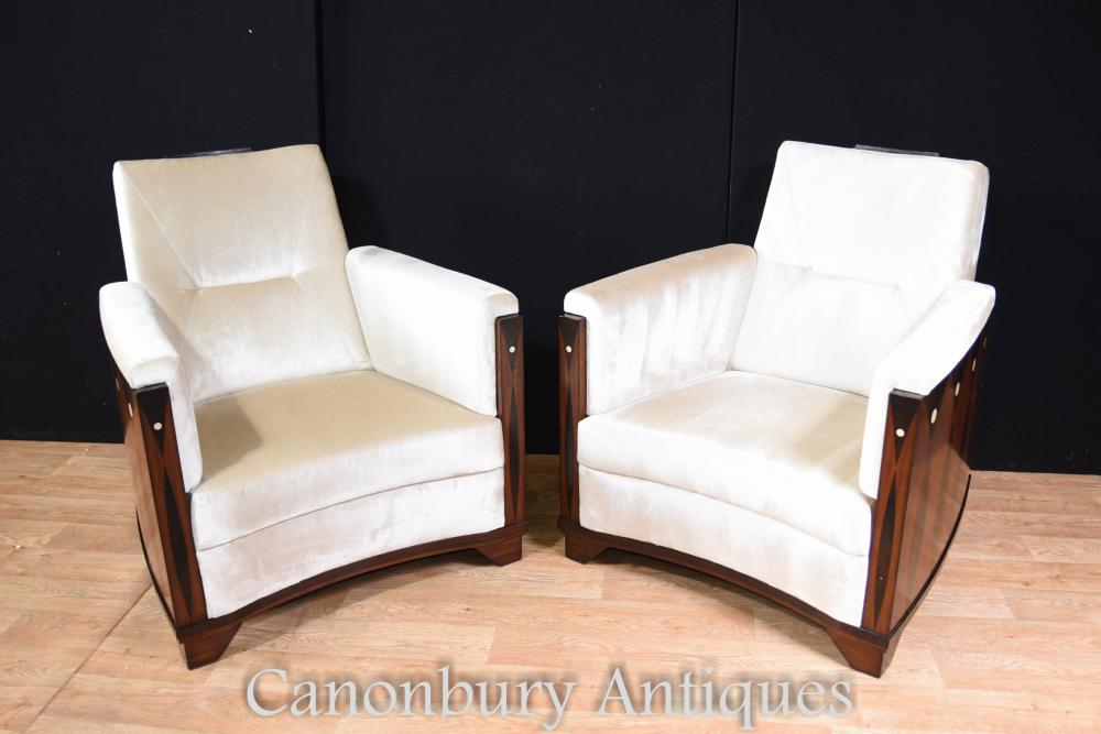 Rosewood art deco club chairs