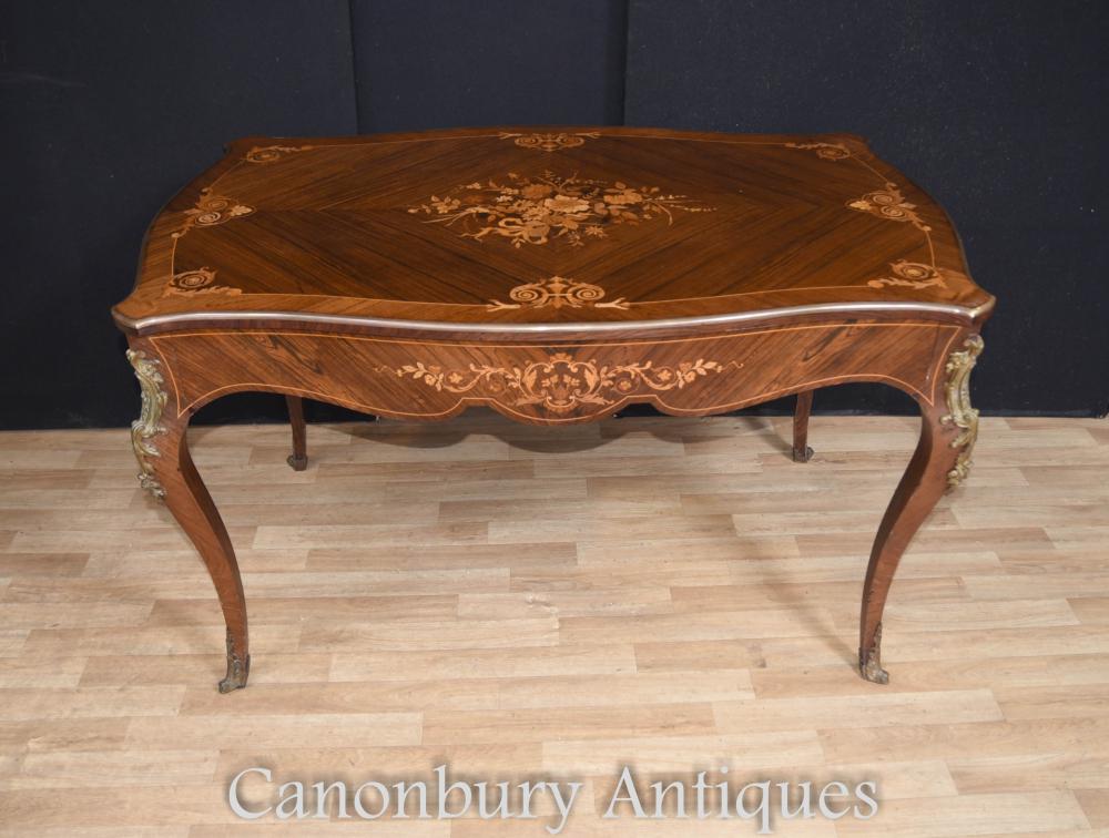 Dainty looking antique desk with floral inlay work