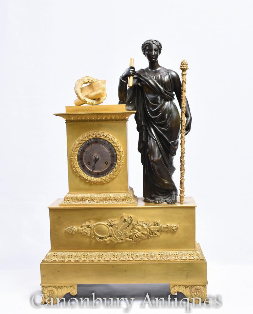 Antique French Clock - Empire Gilt Bronze Mantel Clocks