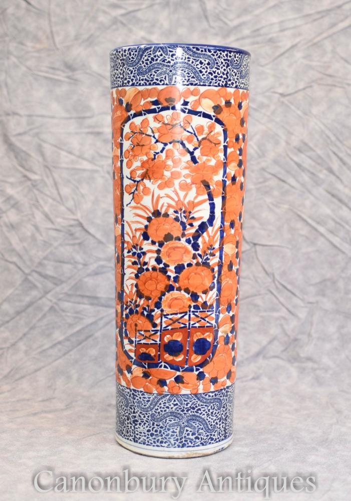 Antique Imari Porcelain Vase Urn Umbrella Stand Circa 1900