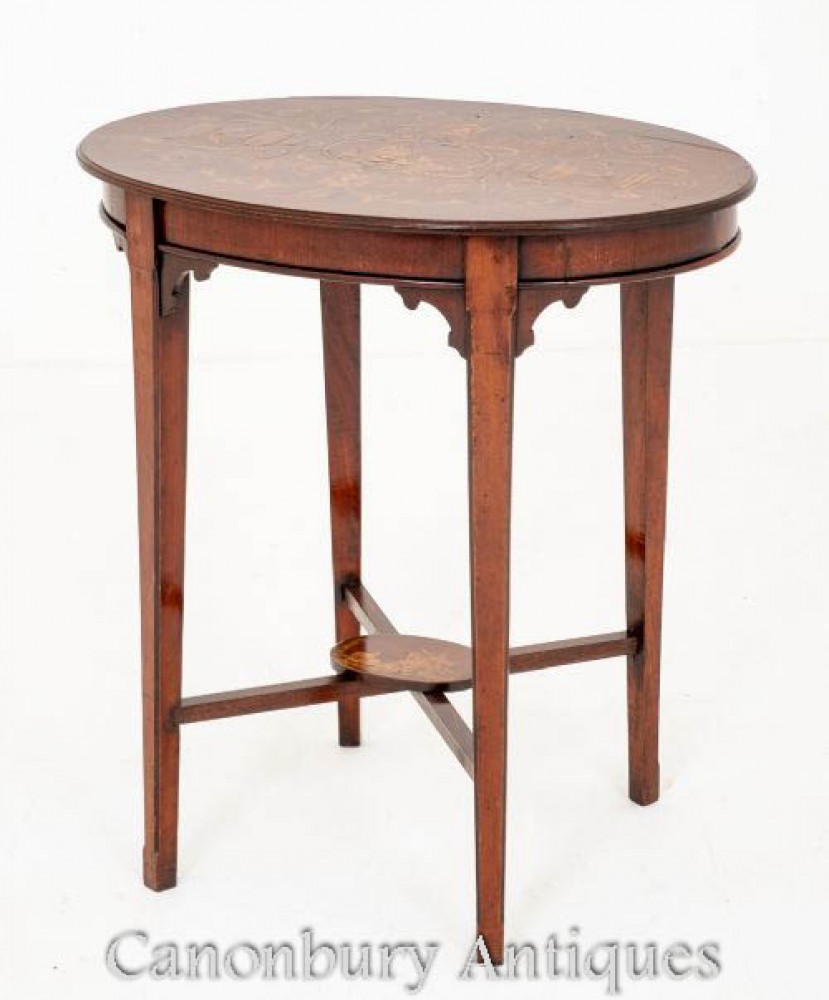 Antique Occasional Table Side Tables Inlay 1890