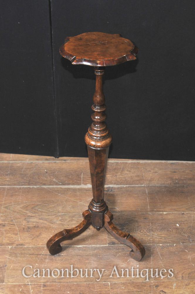 Antique William and Mary Table - Walnut Pedestal Stand 1860