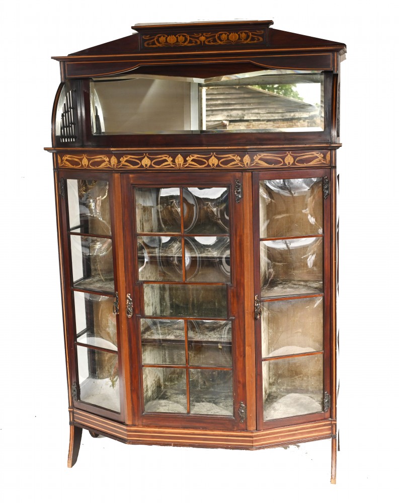 Art Nouveau Display Cabinet English 1900 Golding and Son