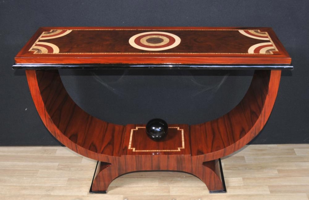 Art Deco Console Table - Rosewood Marquetry Inlay