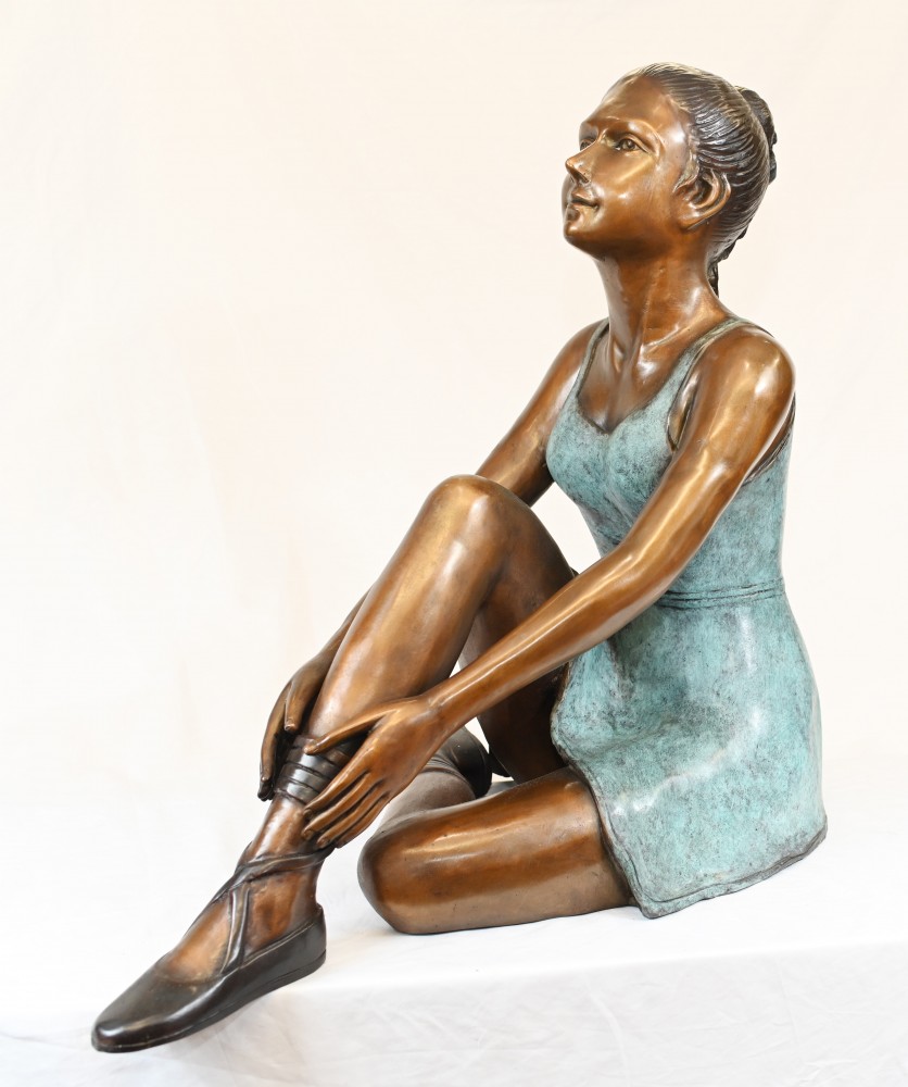 Bronze Ballerina Statue Seated Ballet Dancer Degas