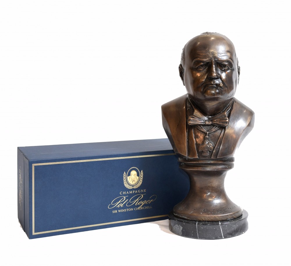 Bronze Winston Churchill Bust British Prime Minister