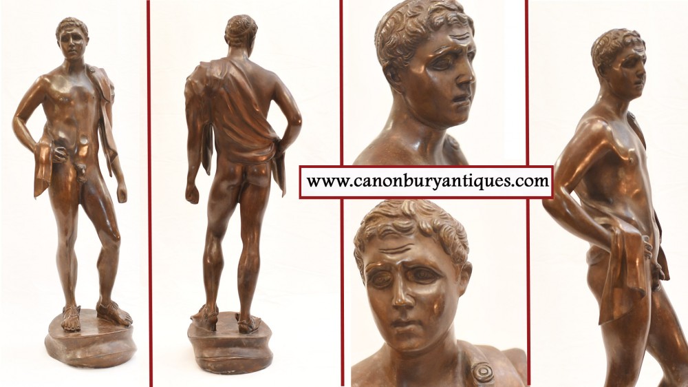 Bronze Nude David Statue - Classical Figurine