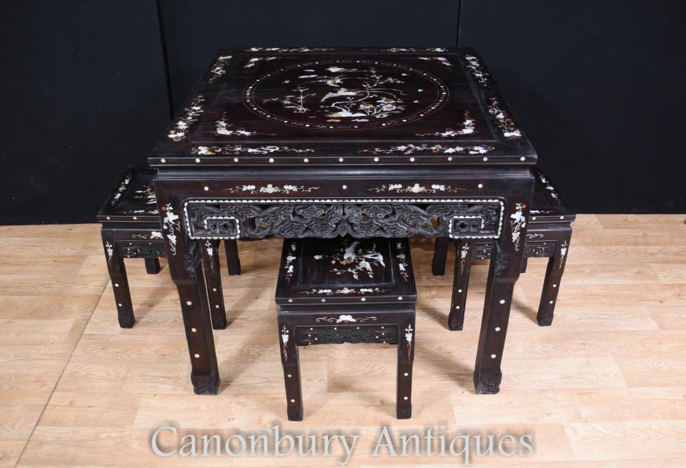 Chinese antique table and chairs