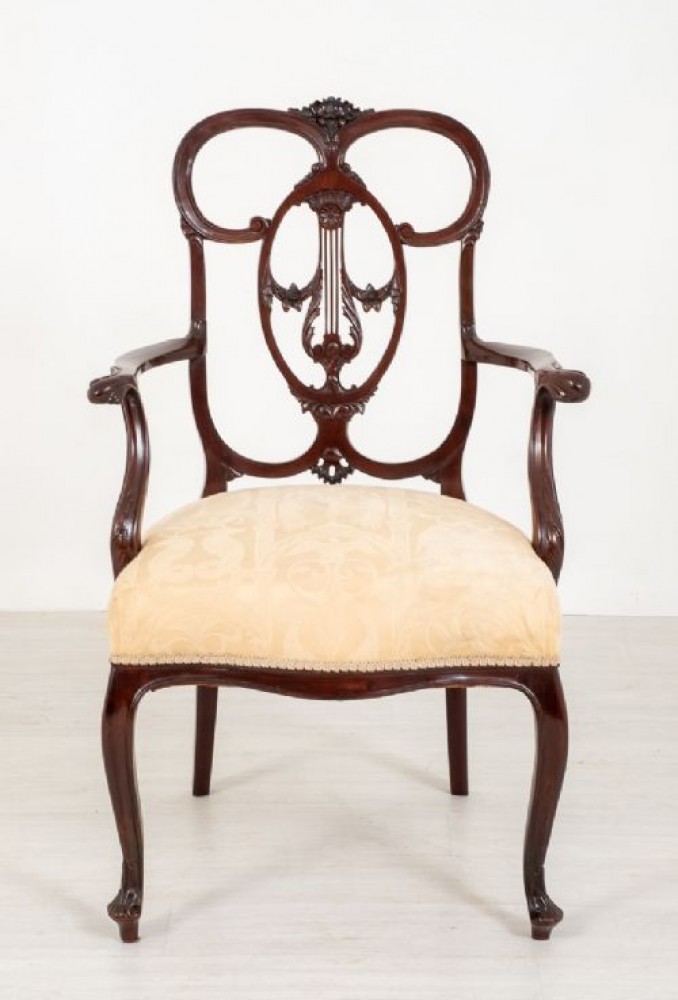 Chippendale Carver Arm Chair - Antique Mahogany 1890