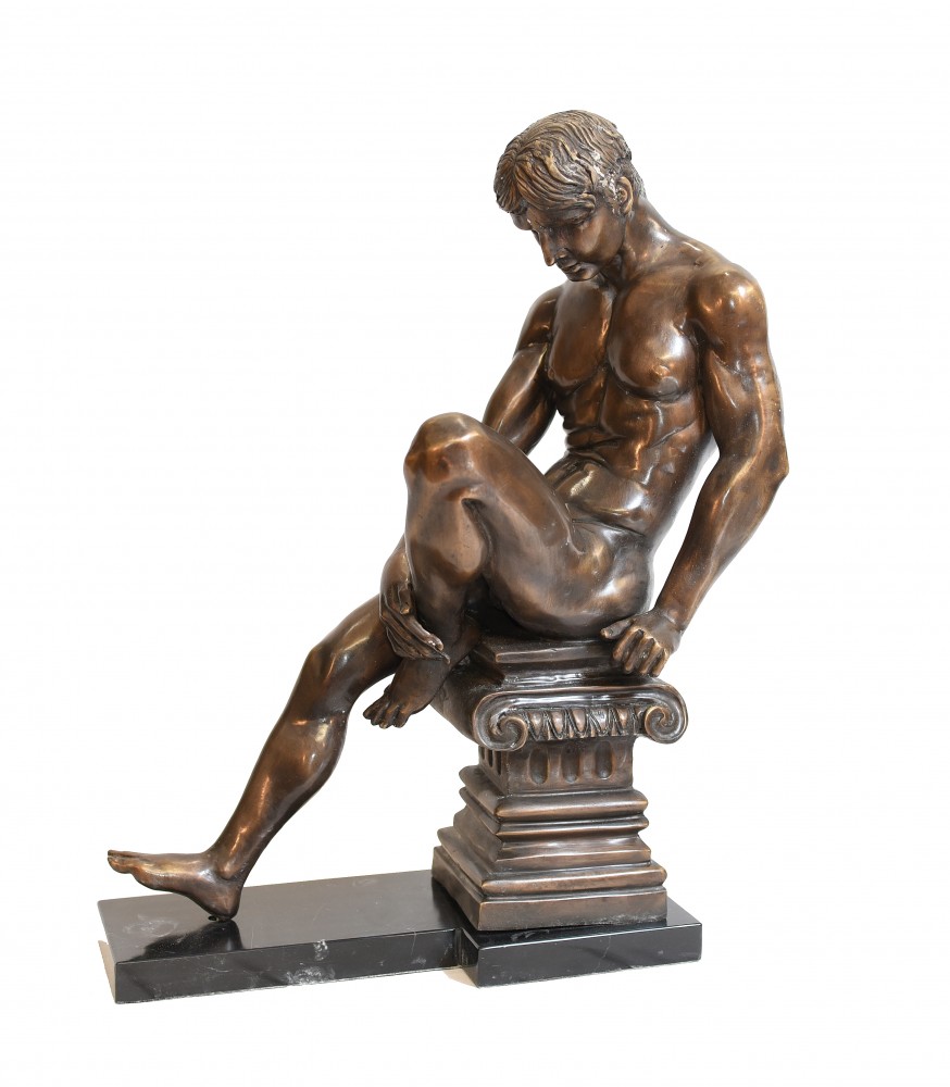 Classical Male Nude Statue Bronze Casting Naked Man