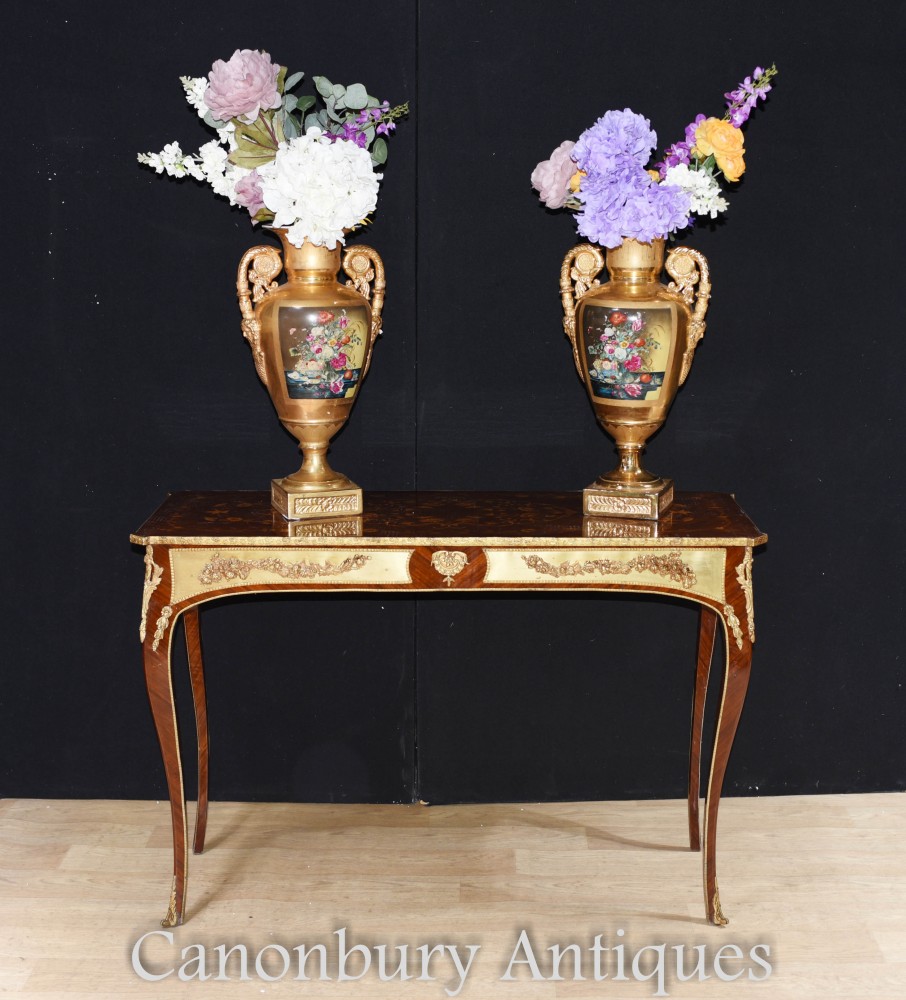 Empire Console Table - French Hall Tables Marquetry Inlay