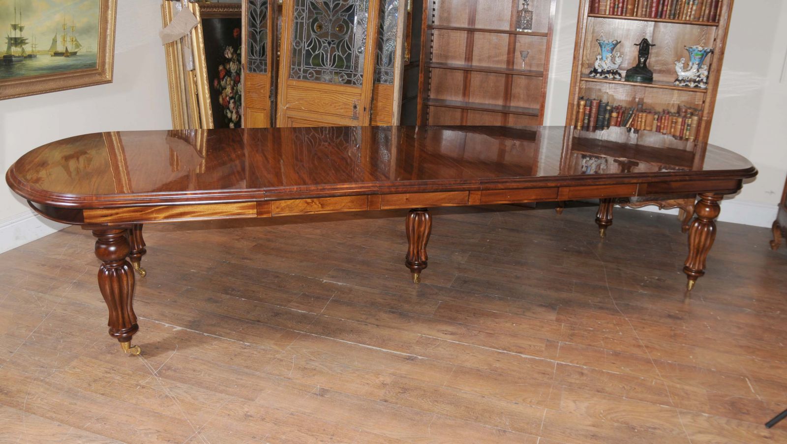 Large Extending Victorian dining table in mahogany