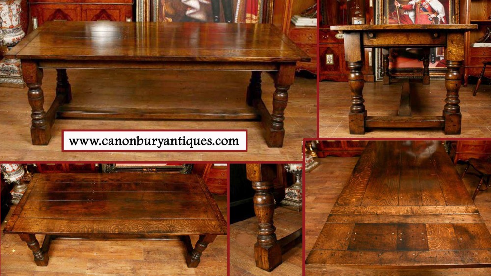Extending Refectory Table - Oak Kitchen Farmhouse Dining Tables