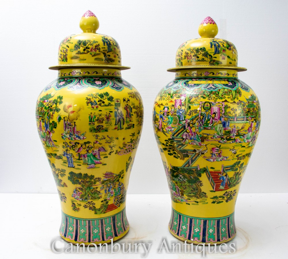 Pair Chinese porcelain ginger jars