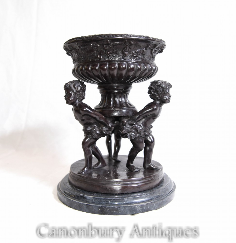 French Bronze Cherub Tureen Dish - Classical Urn