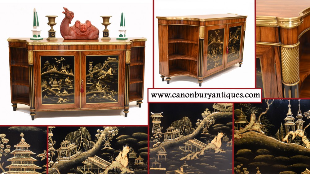 French Chiffonier Sideboard Chinoiserie Rosewood 1930s