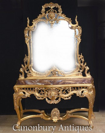Gilt  French console table 