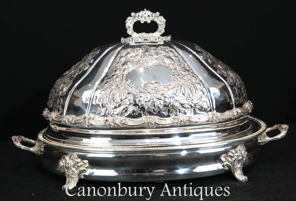 George II Silver Plate Domed Serving Plate 