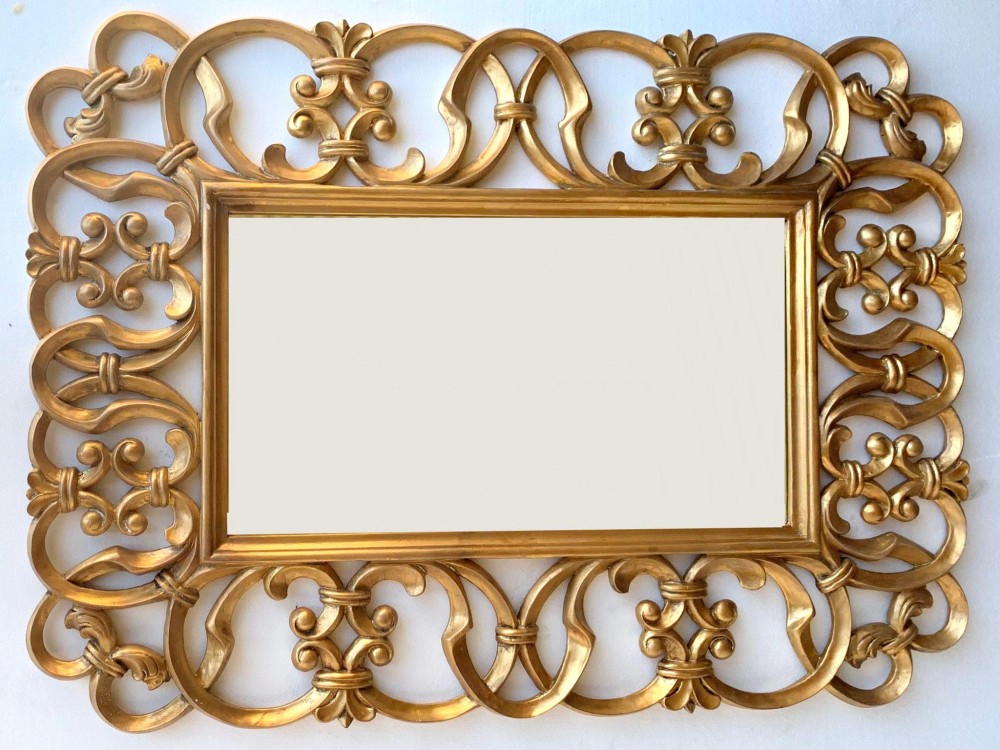 Gilt Gothic Mantle Mirror - Glass Gilded Frame English Interiors