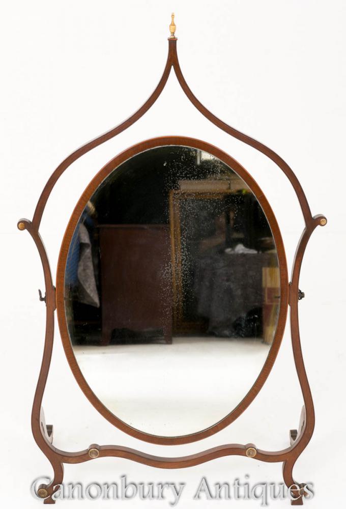 Hepplewhite Cheval Mirror Mahogany 1890