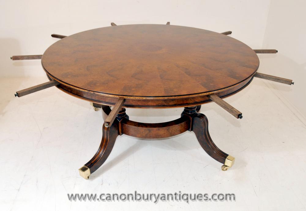 Jupes round extending dining table