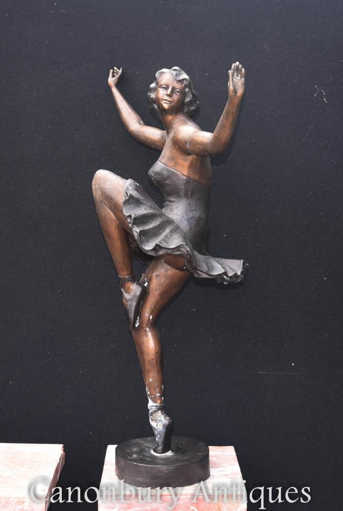 Large Art Deco Ballerina Bronze Statue by Chiparus Ballet Dancer