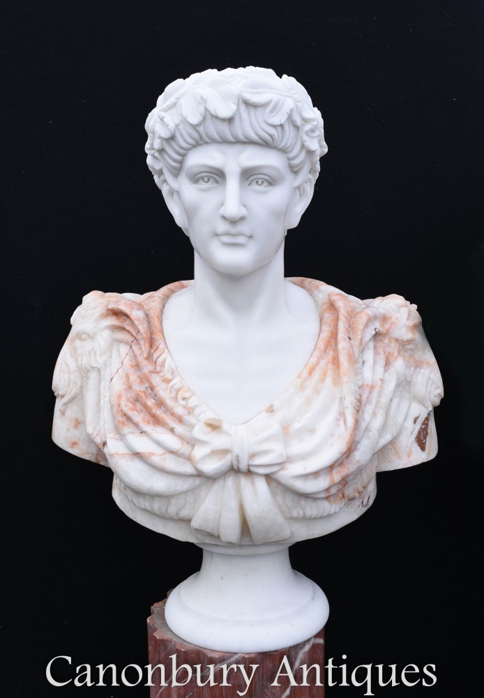 Marble Bust Julius Caesar Roman Emperor Carved