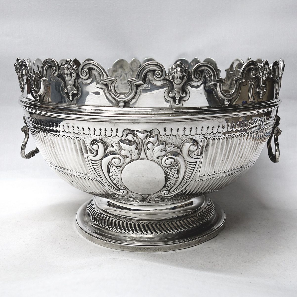  Antique Queen Anne Style Silver Monteith Bowl