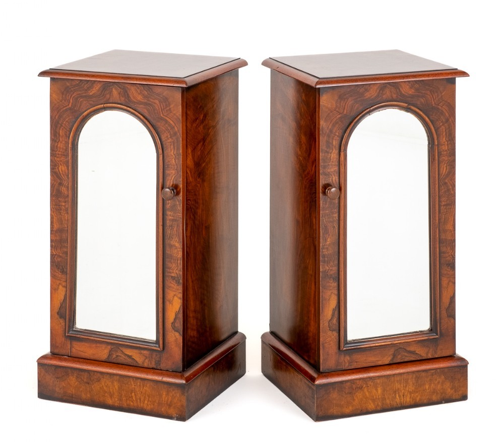 Pair Victorian Bedside Cabinets Nighstands 1870