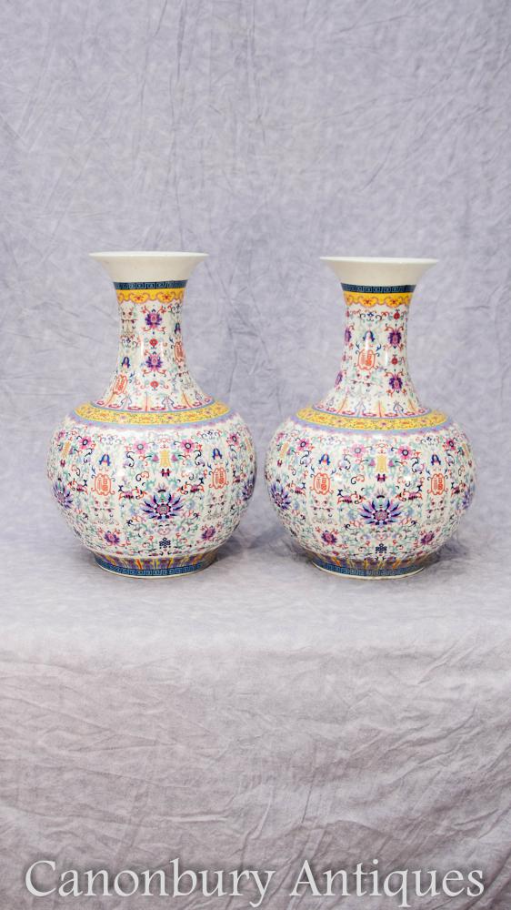 Chinese Qianlong Vases of shangping form
