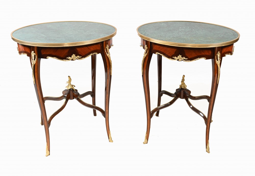 Pair Empire Cocktail Tables Side French Occasional Table