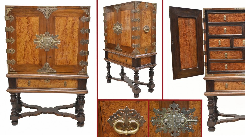 Portugese Collectors Cabinet Chest on Stand Coromandel 1880
