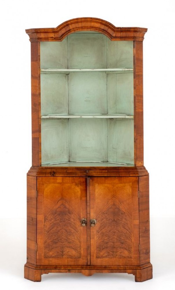 Queen Anne Corner Cabinet Walnut Bookcase
