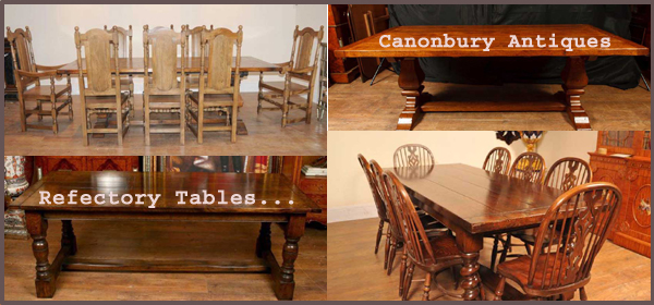 English Abbey oak refectory tables